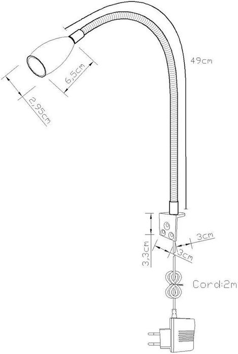 FIFILARY 2× LED лампи для читання (настінні/прикріплювані)
