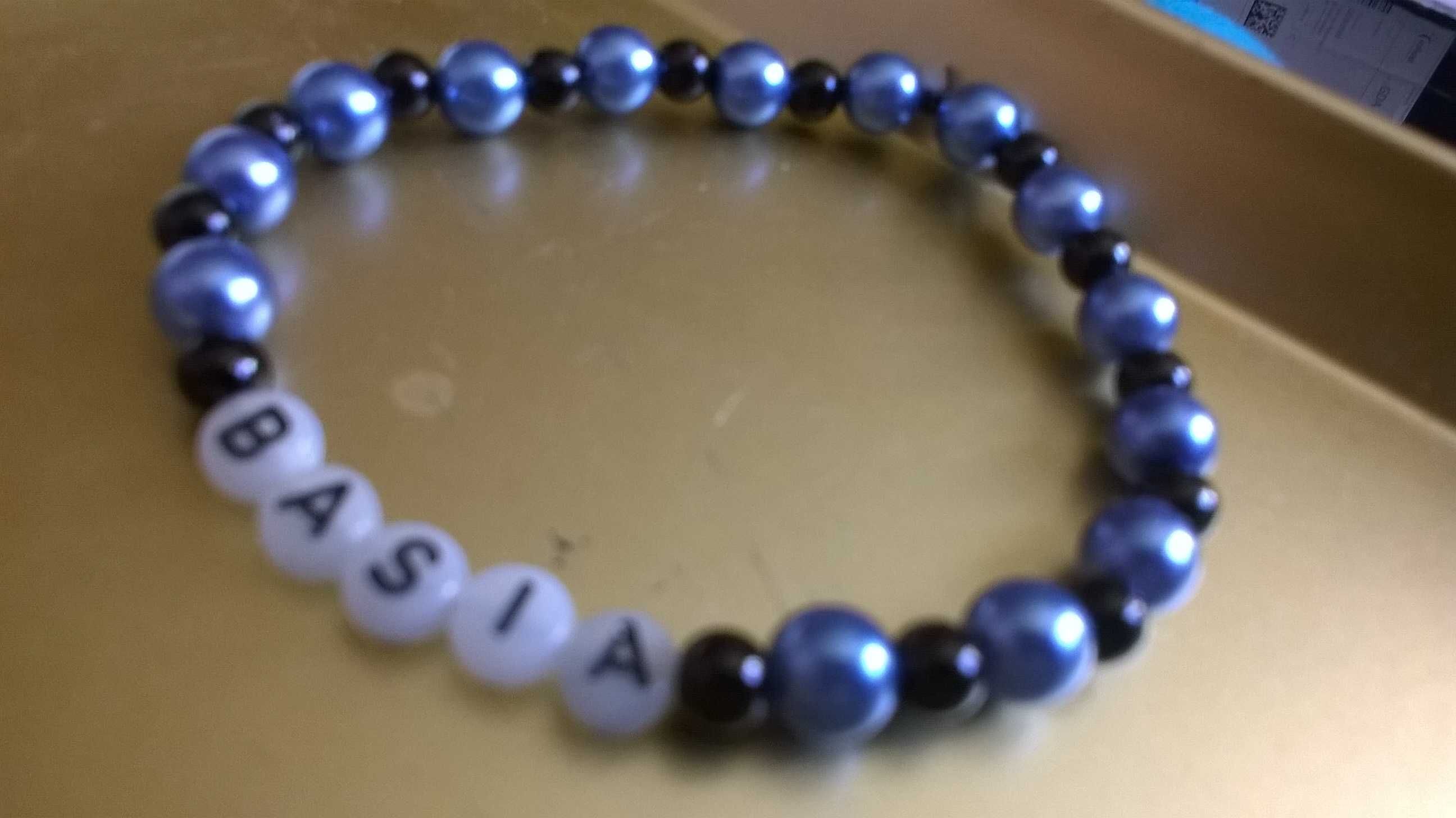 Bransoletka Imienna Basia świecąca w ciemności