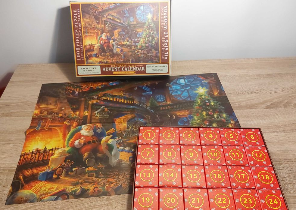Puzzle kalendarz adwentowy Christmas Old Man 1008 el.