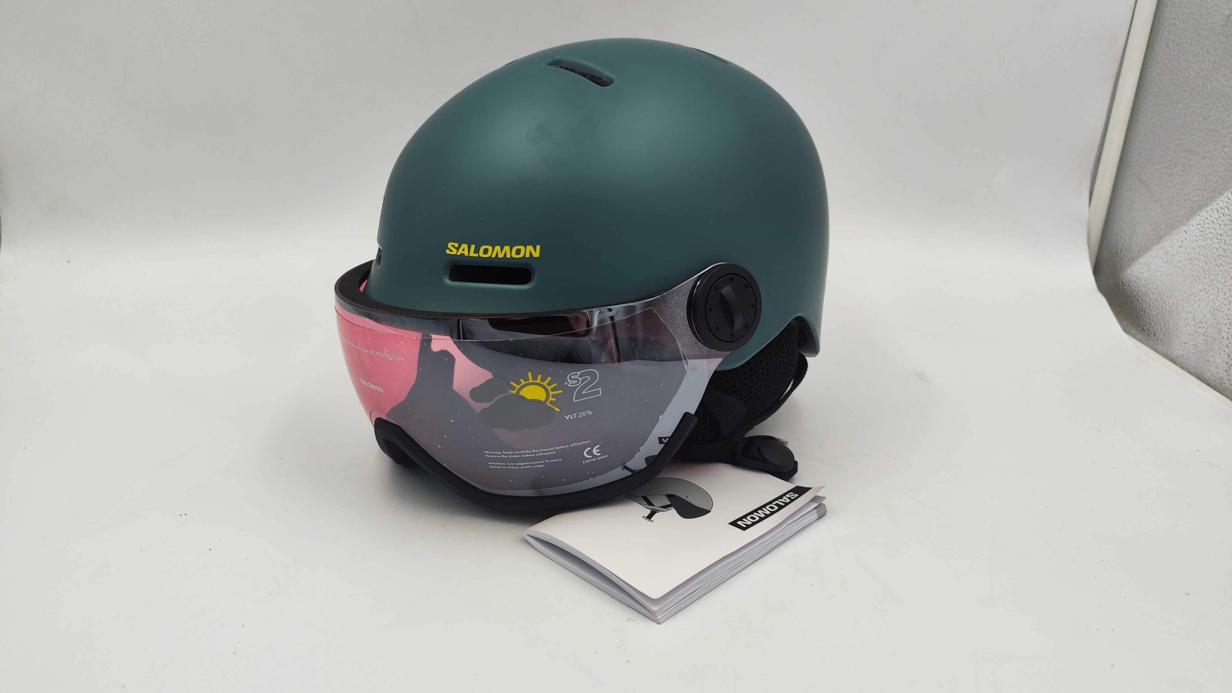 Kask Narciarski z przyłbicą szybą Salomon Orka Visor 56-59 cm (AM17)