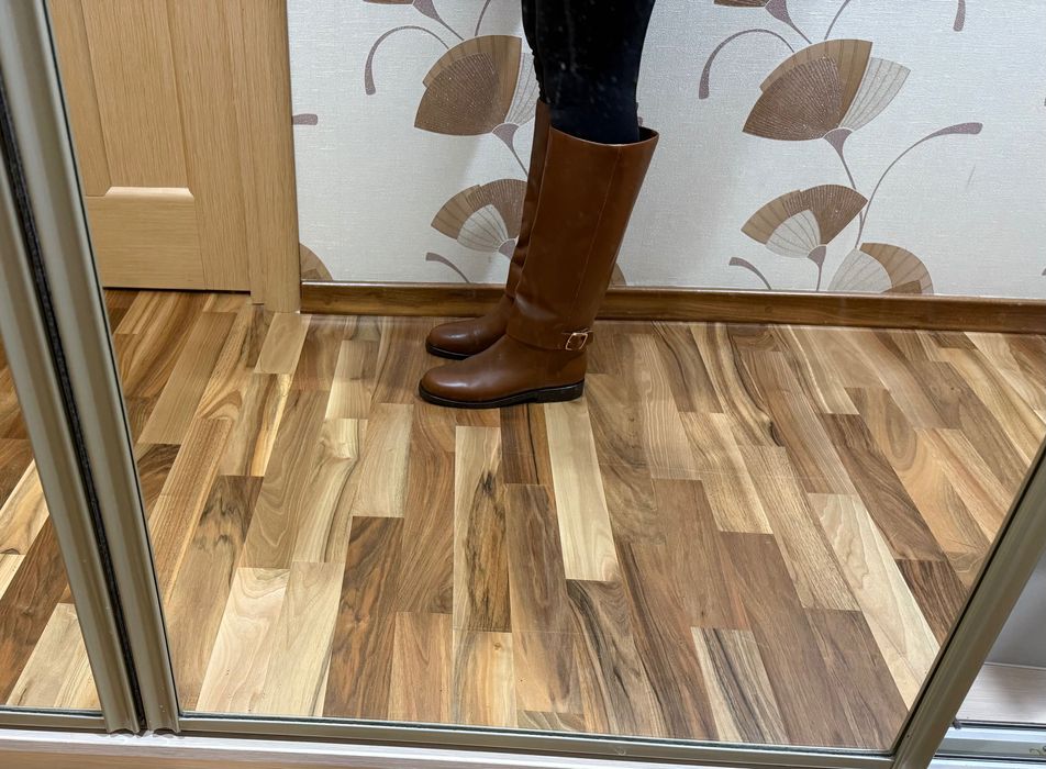 Шкіряні руді сапоги Mango,39 р