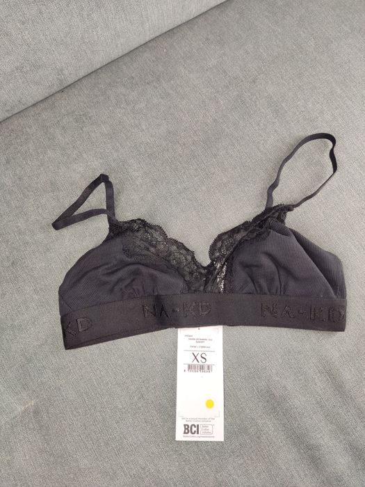 Czarny biustonosz bralet hunkemoller x Na-Kd xs, stanik nieusztywniany