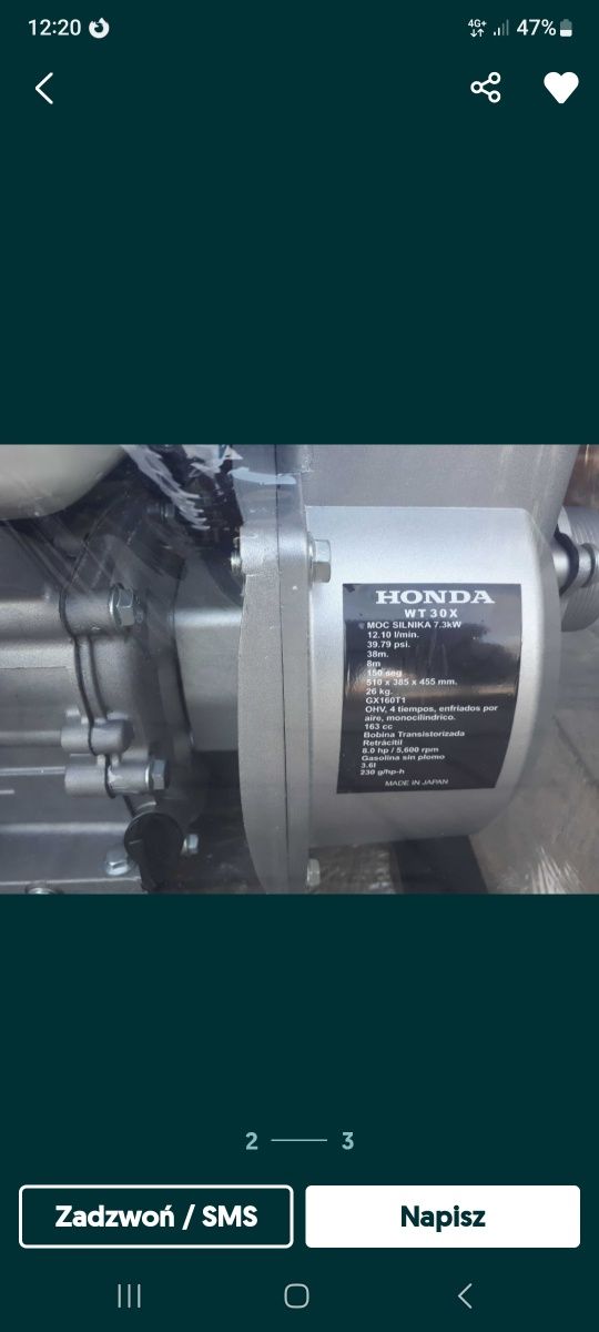 Motopompa Honda WT30X