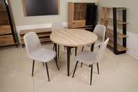 (28M) Stół okrągły 80 cm + 4 krzesła, nowe okazja, 815 zł