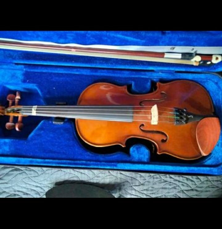 Viola de arco, incluí mala e suporte para o pescoço