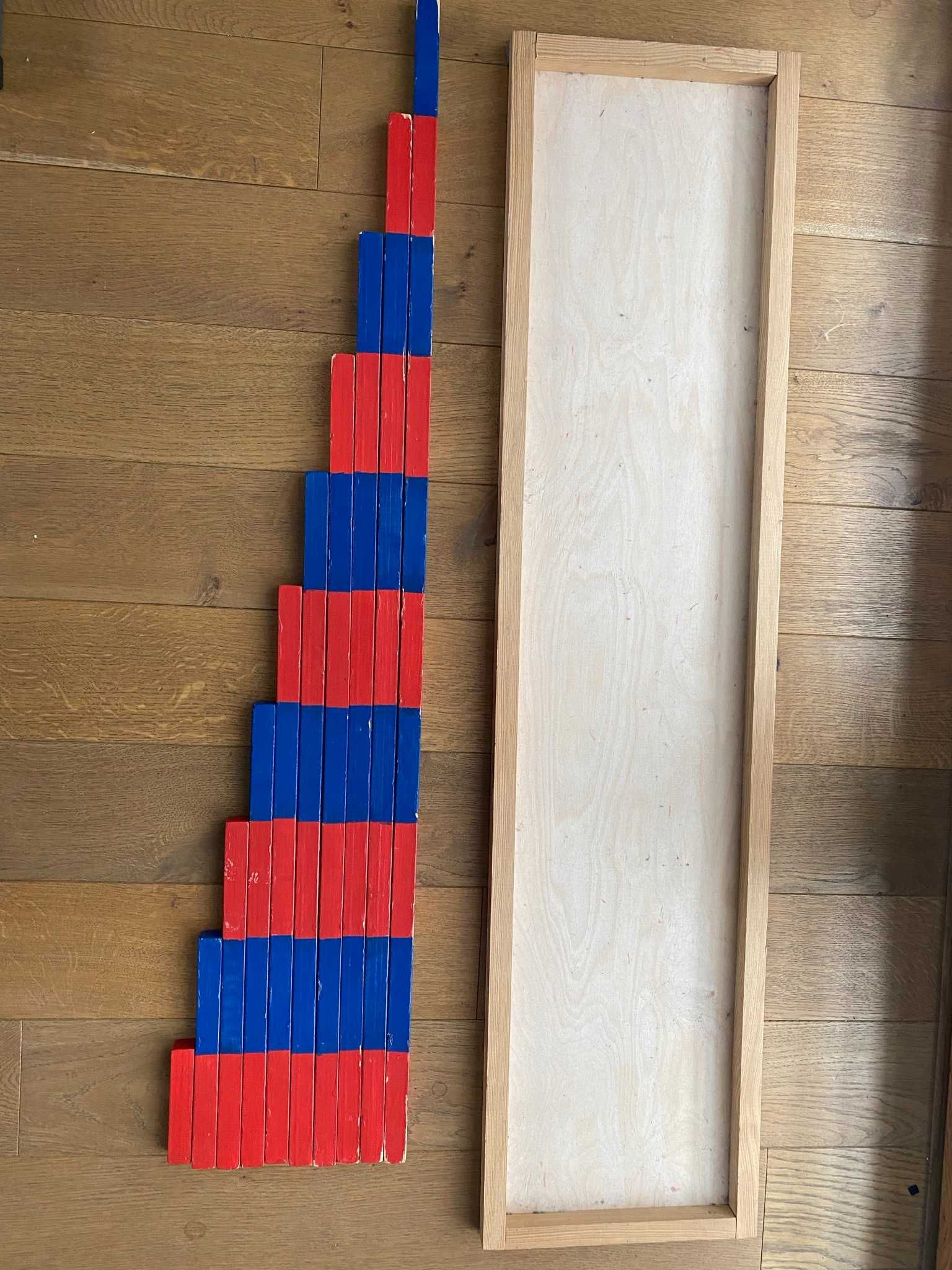 Belki numeryczne Montessorii - niebiesko - czerwone