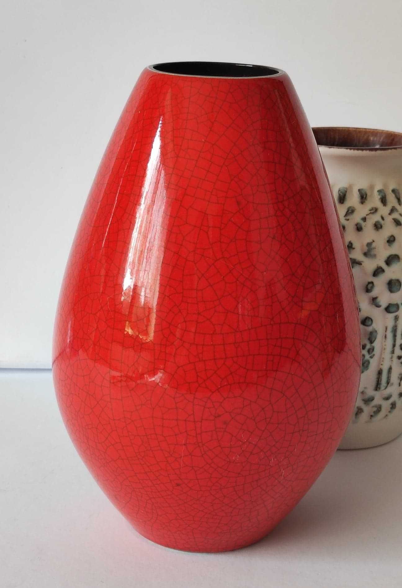 Stara ceramika czerwony wazon Marzy & Remy 1048/18 Design WGP