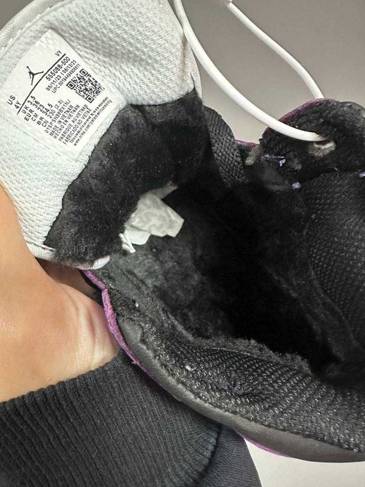 Кросівки зимові Nike Air Jordan 1 High Purple premium з хутром