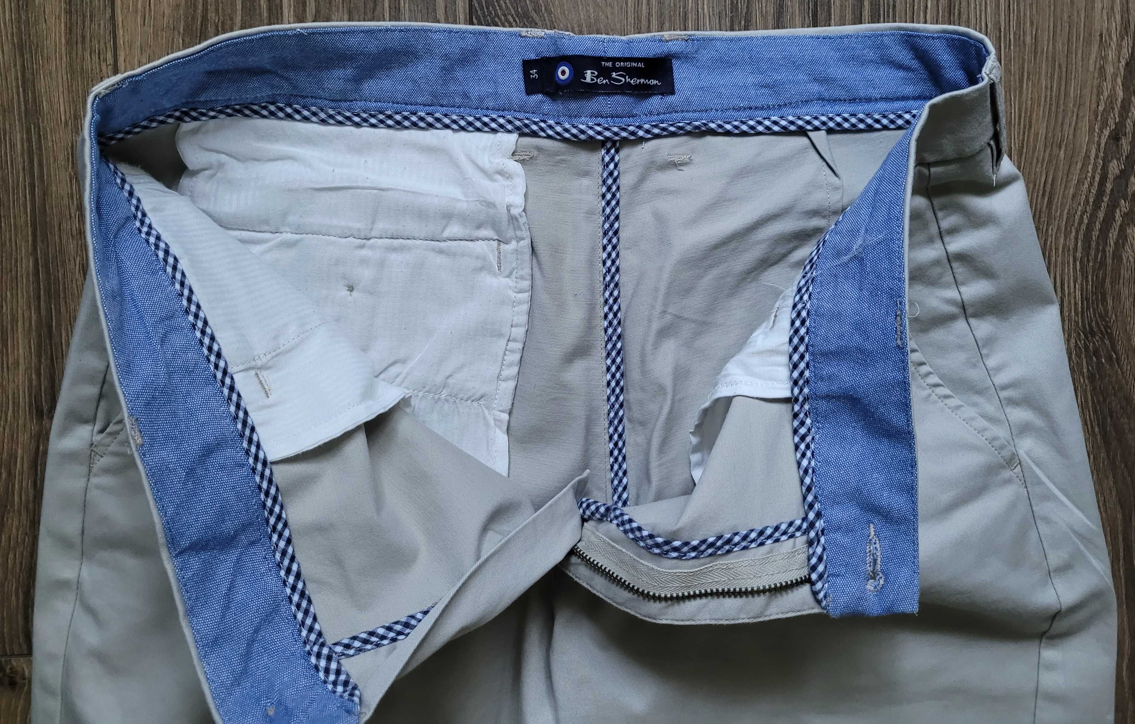 spodenki bermudy szorty chino Ben Sherman W34 beżowe bawełna