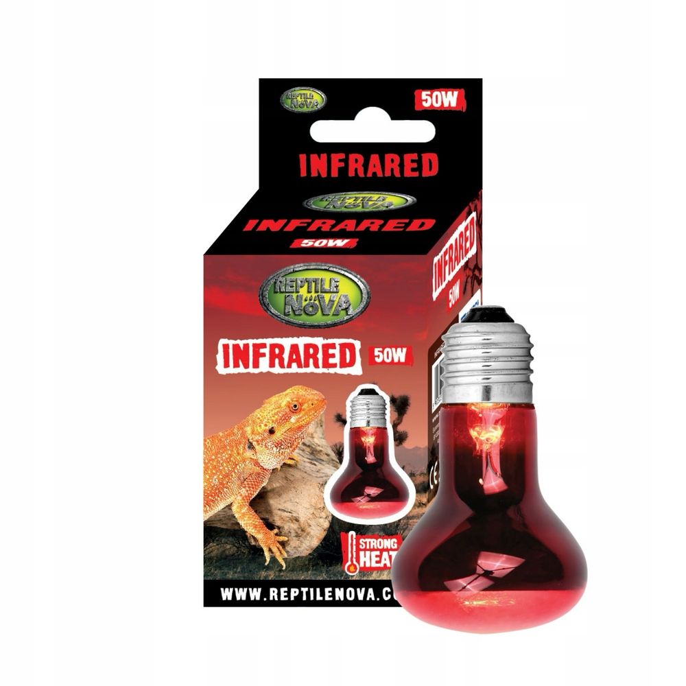 Reptile nova żarowka grzewcza uva podczerwień INFRARED 50W