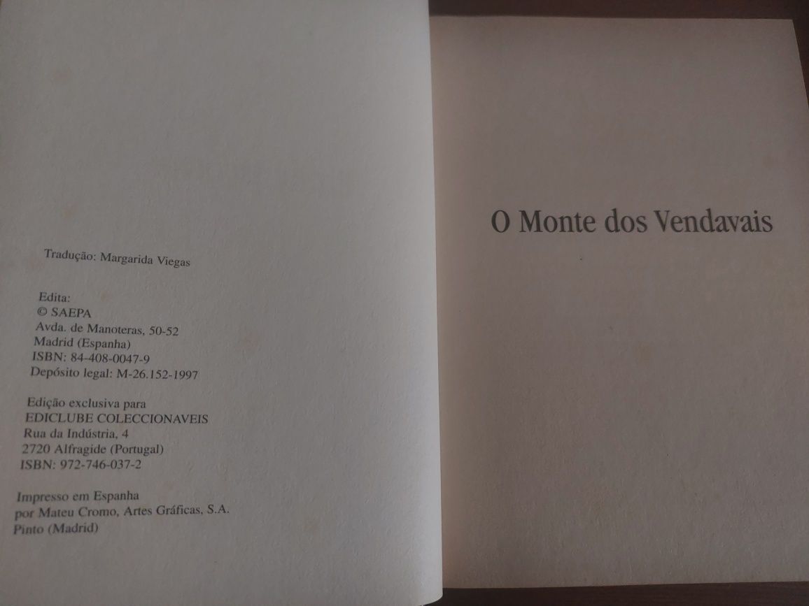 L " O Monte dos Vendavais " Emily Brontë (Optimo Estado)