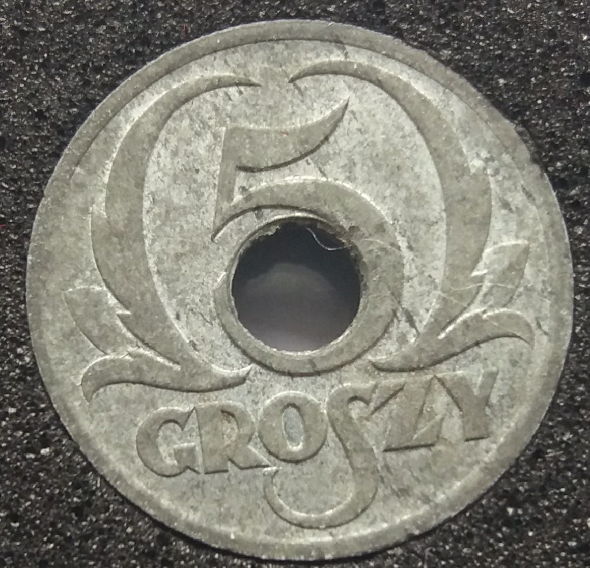 5 groszy 1939 z otworem