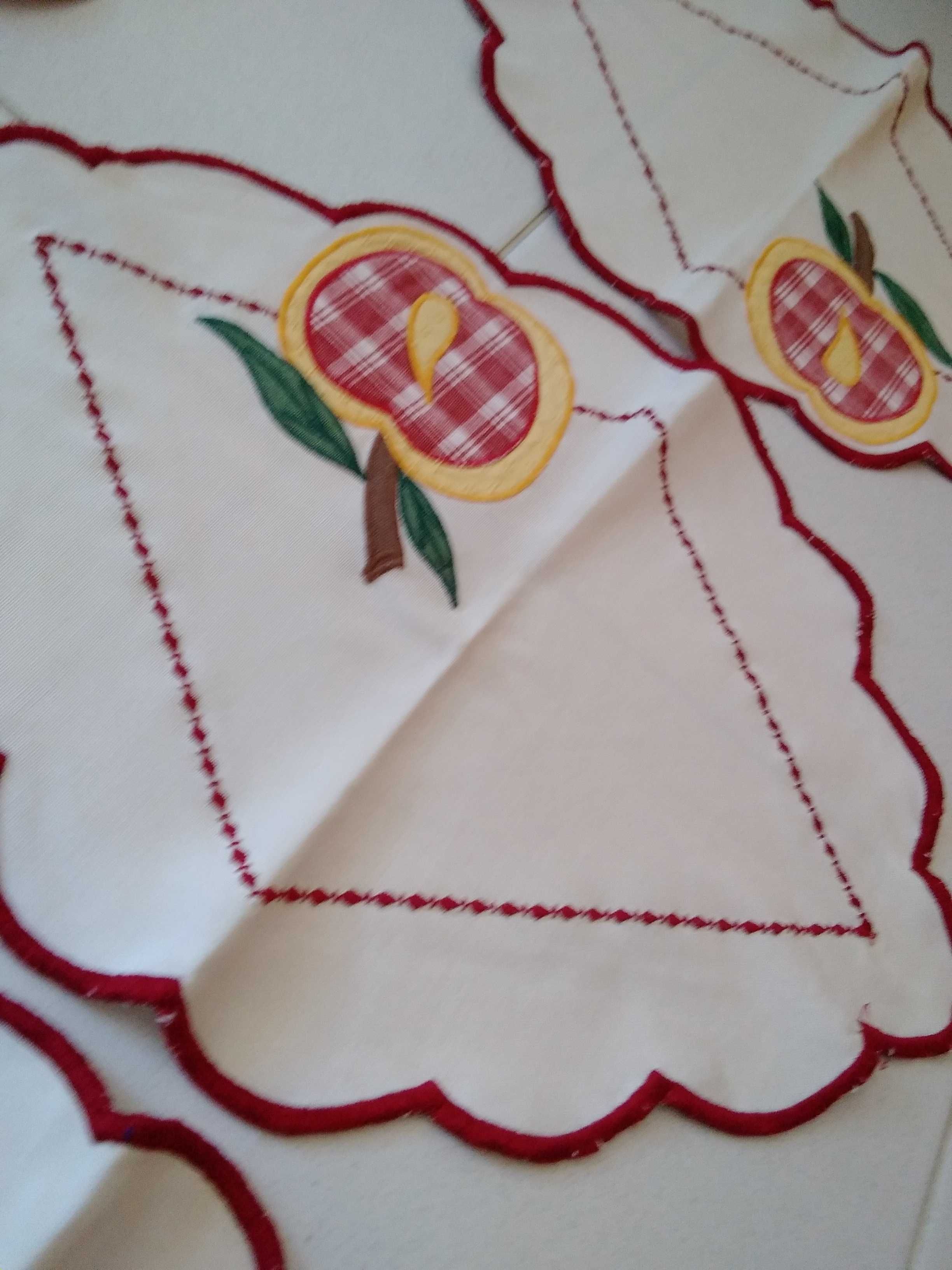 Conjunto 6 naperons cozinha tema Maças