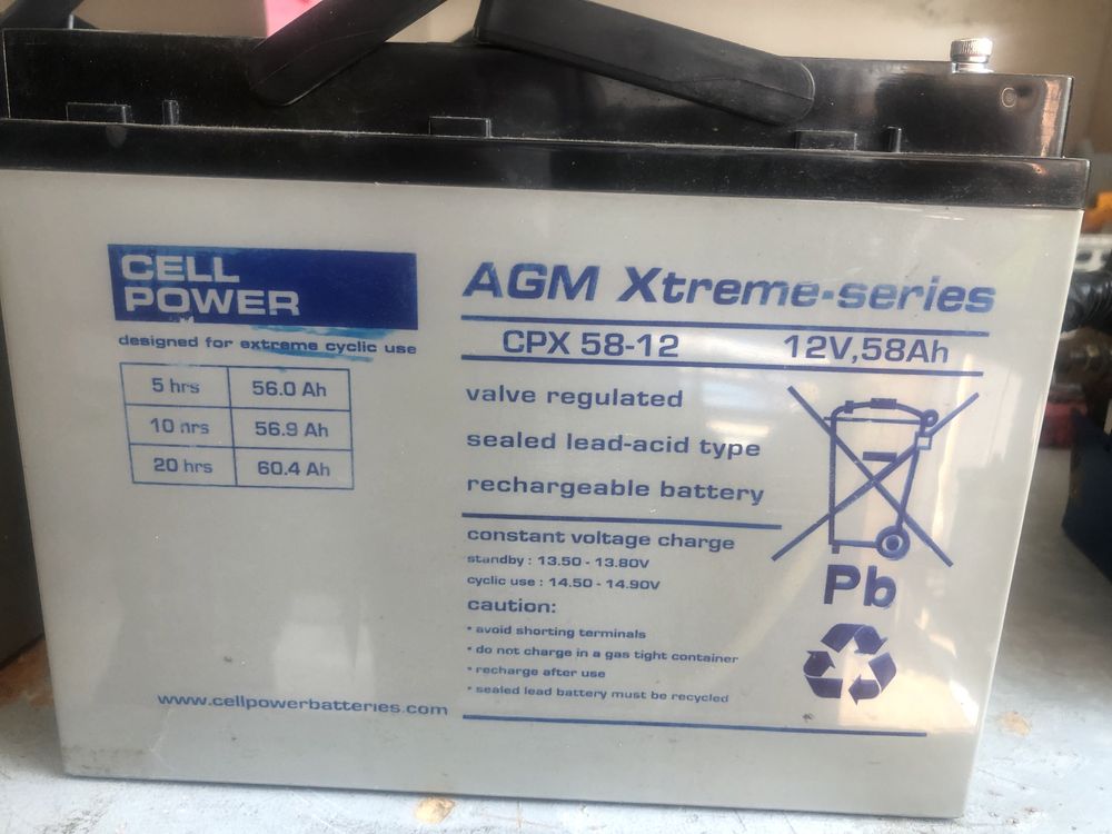 Akumulatory używane AGM 12V 58Ah wózek inwalidzki i inne CPX 58-12