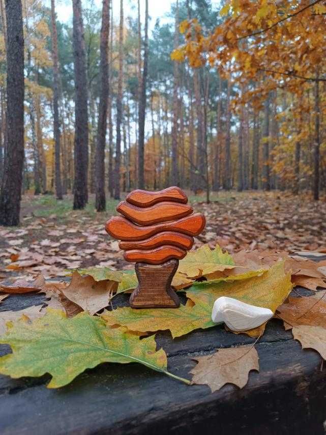 Konstruktor drewniany (układanka klocki), puzzle "Ptak na drzewie"