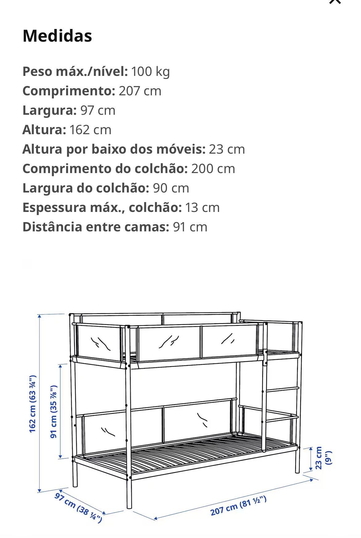 Beliche vitval com colchões incluídos