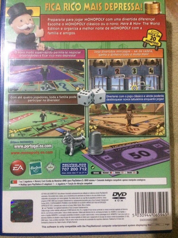 Jogo pS2 Monopoly classic e world edition