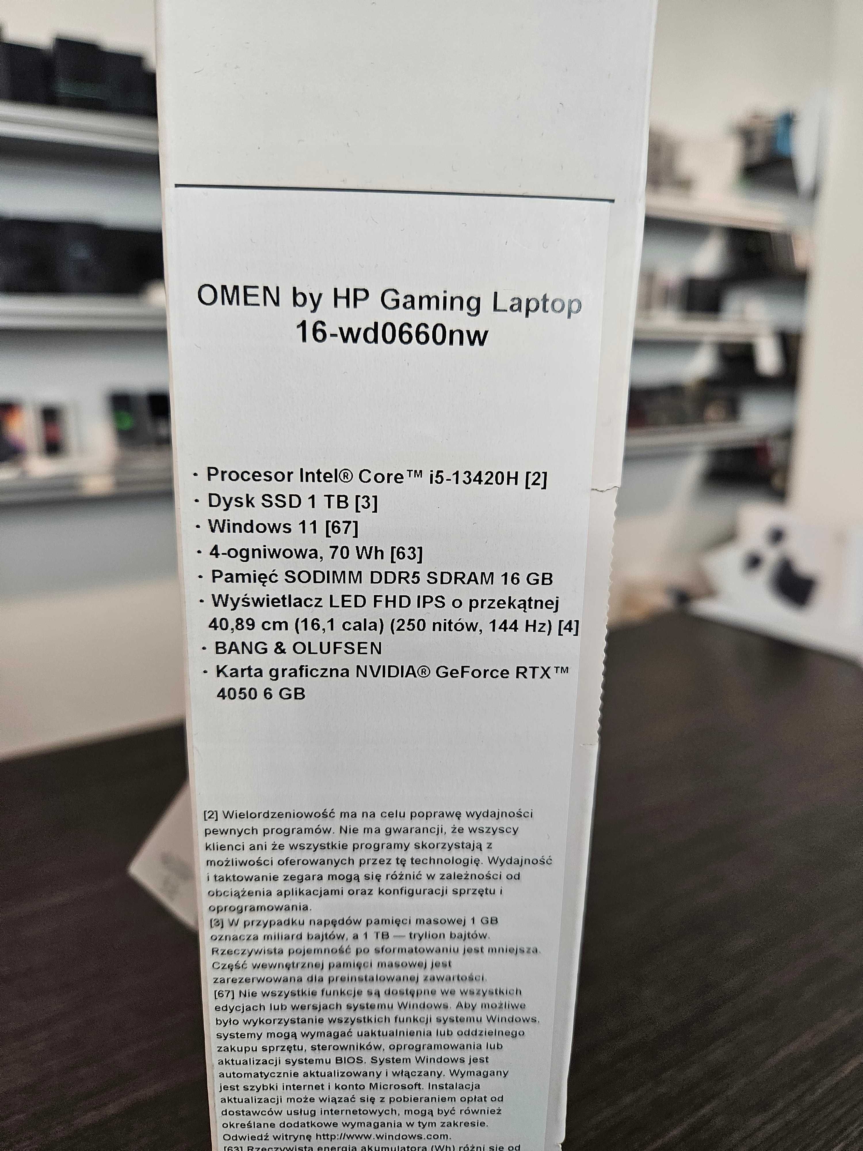 HP Omen 16-wd0660nw i5-13gen 1TB 16GB 144Hz RTX4050 6gb W11