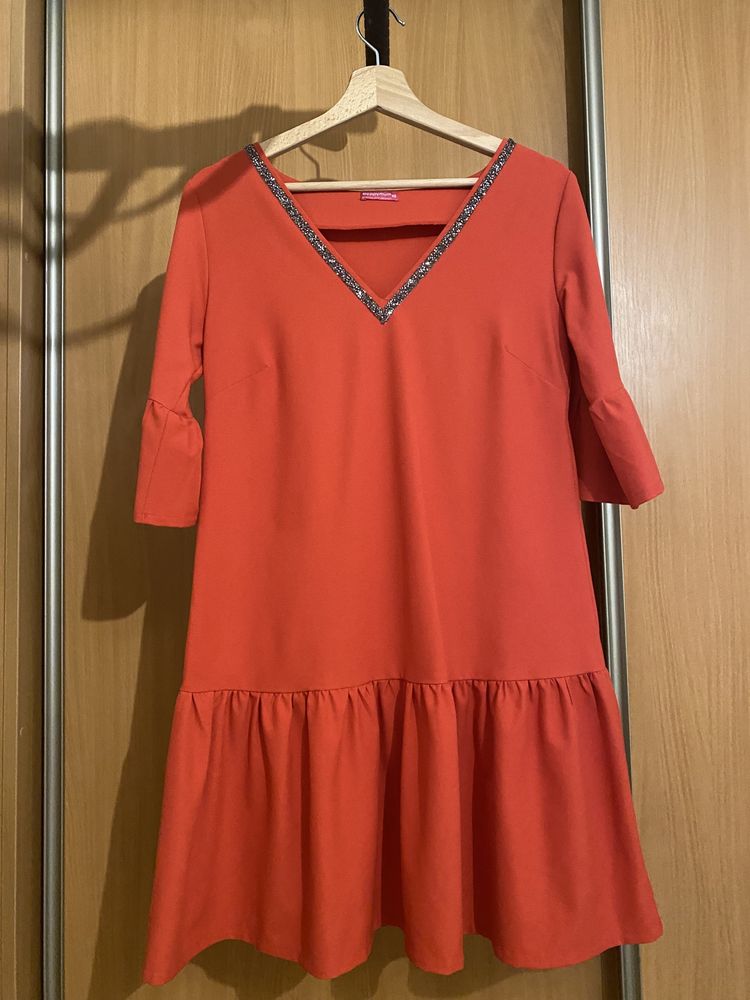 Sukienka ciążowa na Święta  happymum xs lilla red dress