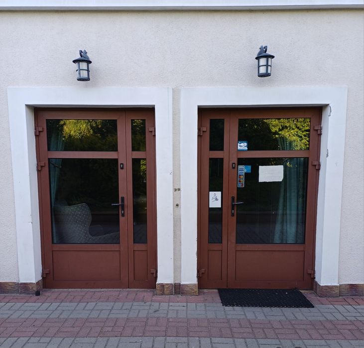 Drzwi zewnętrzne ALUMINIOWE przeszklone 140x220