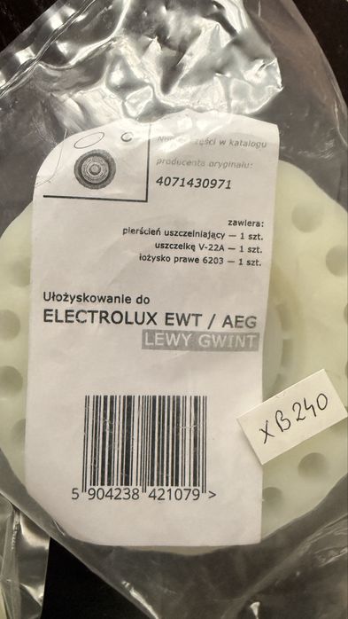 Łożyska do pralki Elektrolux NOWE