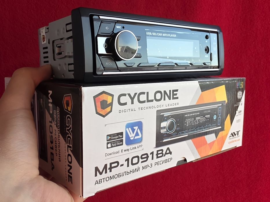 Автомагнитола 1 din Cyclone MP-1091 BA магнитола в машину с блютузом