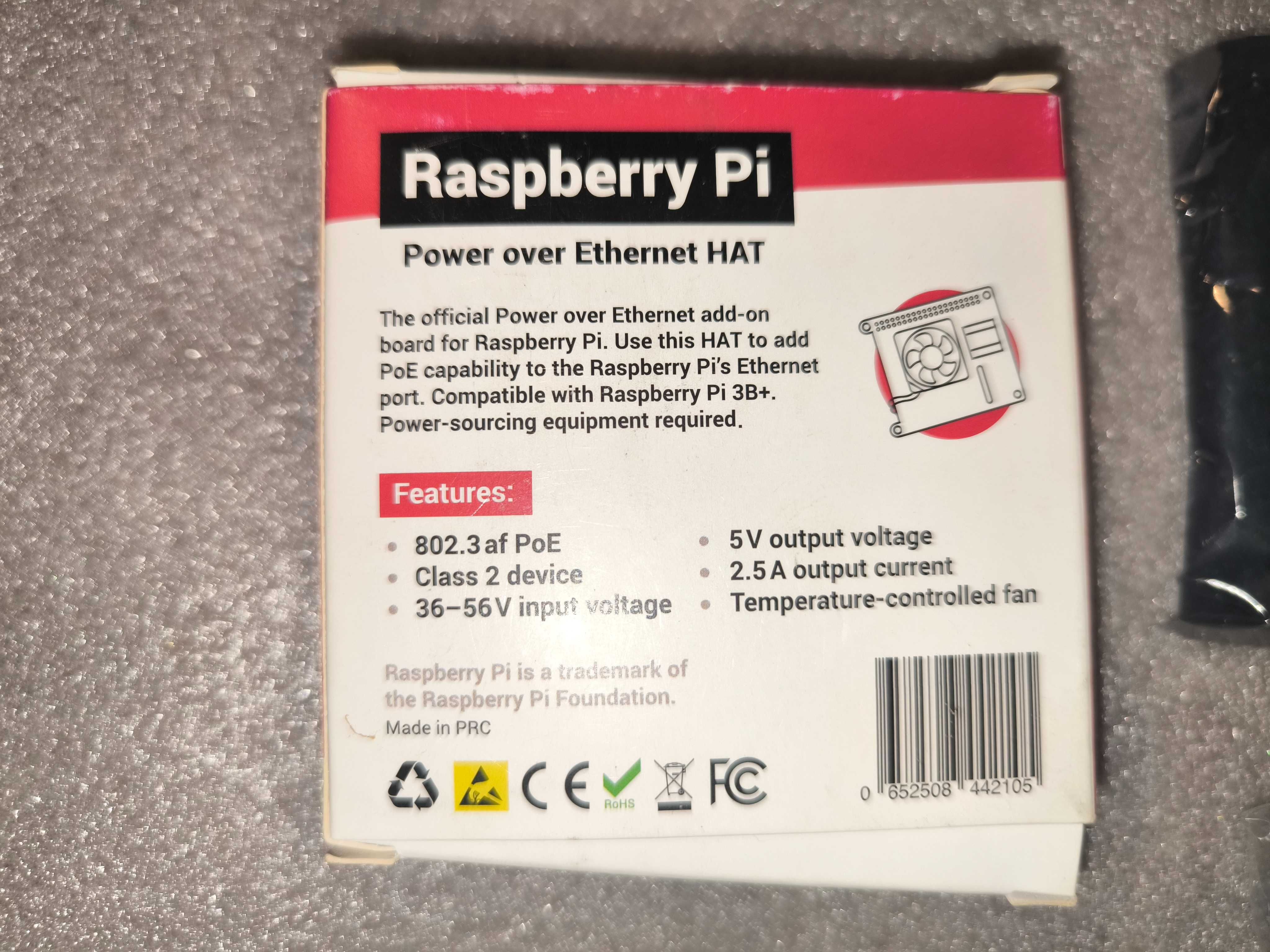 Плата расширения Raspberry Pi PoE HAT
