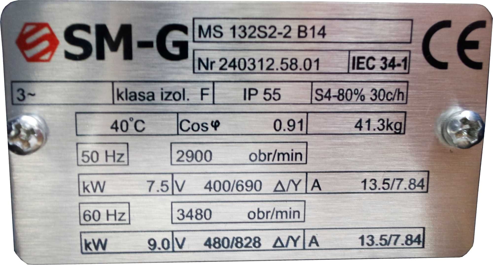 SILNIK Elektryczny 7,5kW 400/690V 2900 Obr 3FAZOWY [4034]