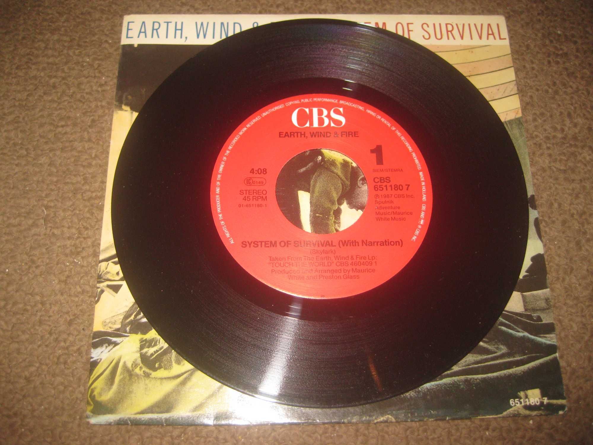 Vinil Single 45 rpm dos Earth, Wind & Fire "System Of Survival"