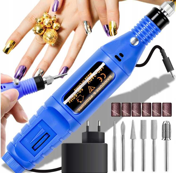 Frezarka do paznokci, manicure, hybrydy, kosmetyczna, mocna, frezy