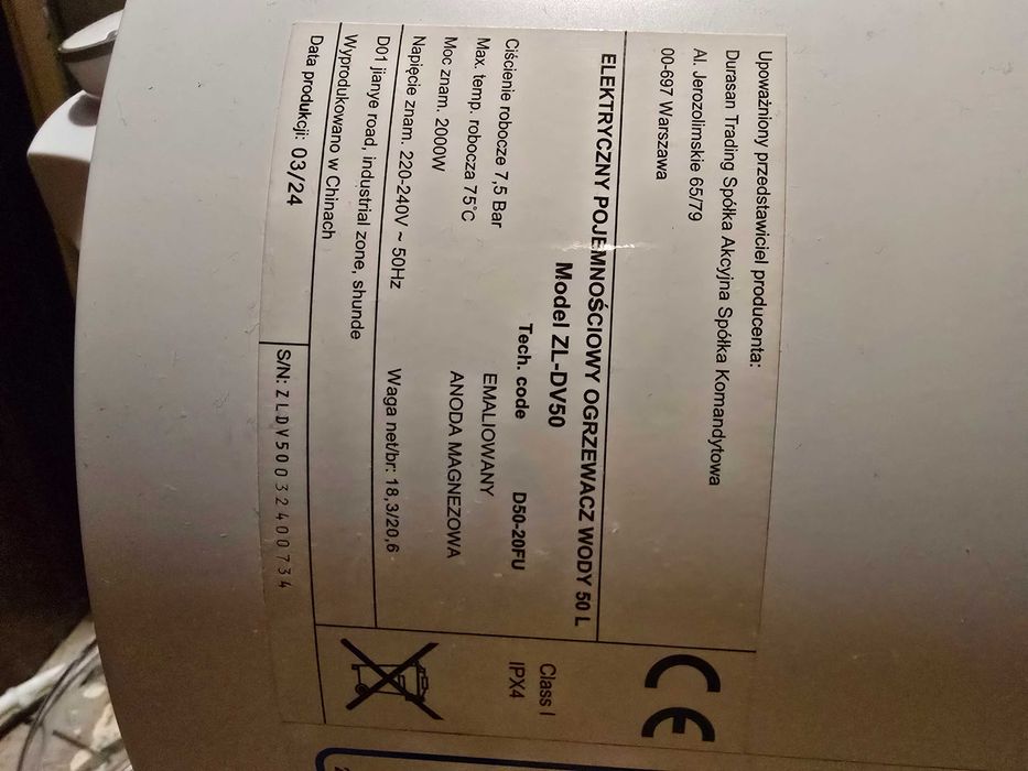 Bojler elektryczny 50L