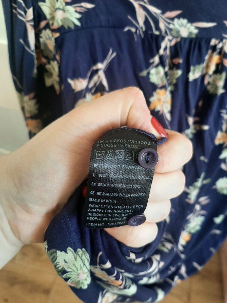 Bluzka 38 m indiska koszula kwiaty wzór boho praca biuro