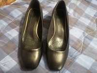 Чёрные кожаные женские классические туфли M&S 37 р.