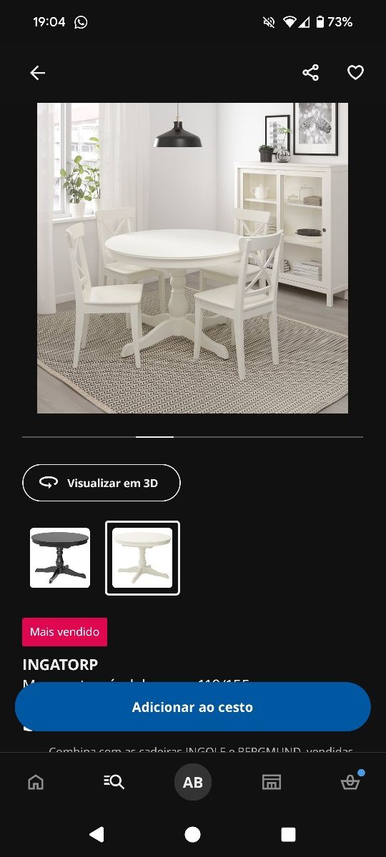 Mesa de Jantar Redonda Extensível IKEA