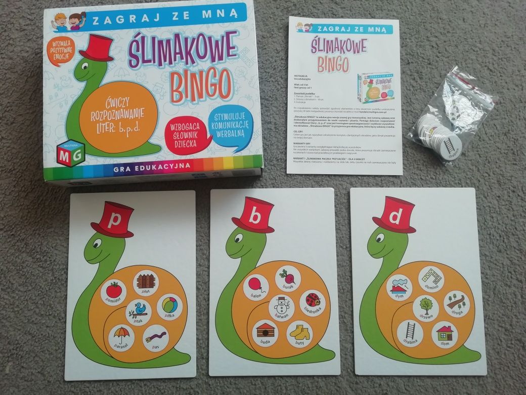 Gra edukacyjna Ślimakowe bingo 5+