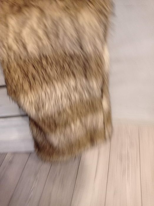 Długa nowa kamizelka kożuch futro włochata puchata ciepła zimowa skór