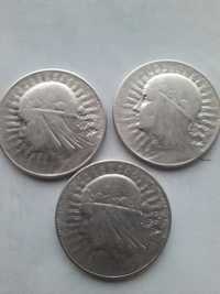 Monety--5zł Głowa Kobiety--1932-34-srebro-szt3