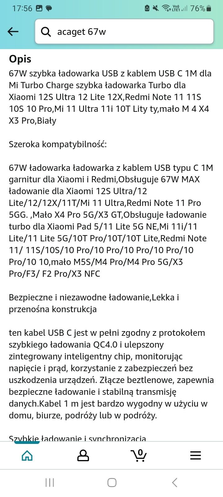 Szybka ładowarka USB 67W