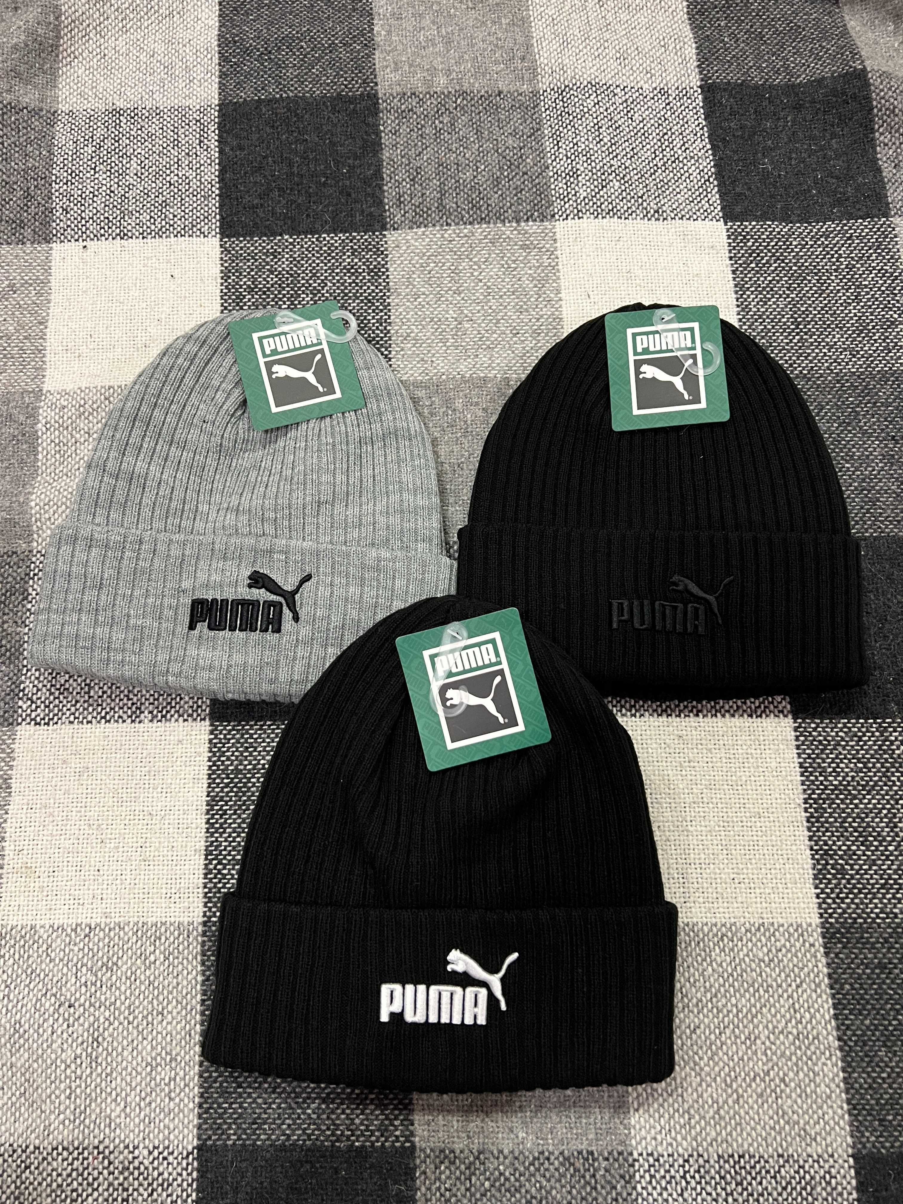 Чорна \ сіра зимова шапка puma ribbed cuff beanie нова оригінал з сша