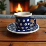 Filiżanka ze spodkiem espresso.Ceramika Bolesławiec