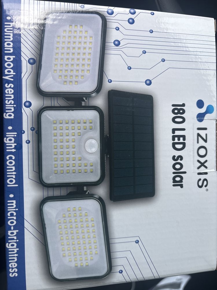 Lampa solarna 180 LED z panelem zewnetrzym