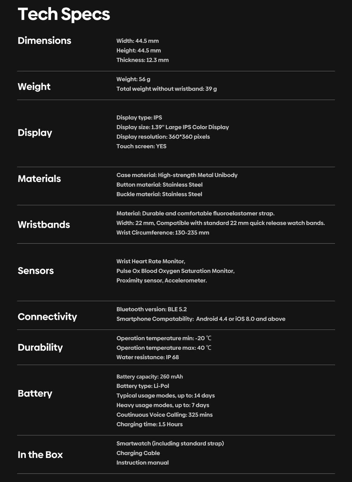 Smartwatch Zeblaze Btalk 3 - Nowy, czarny