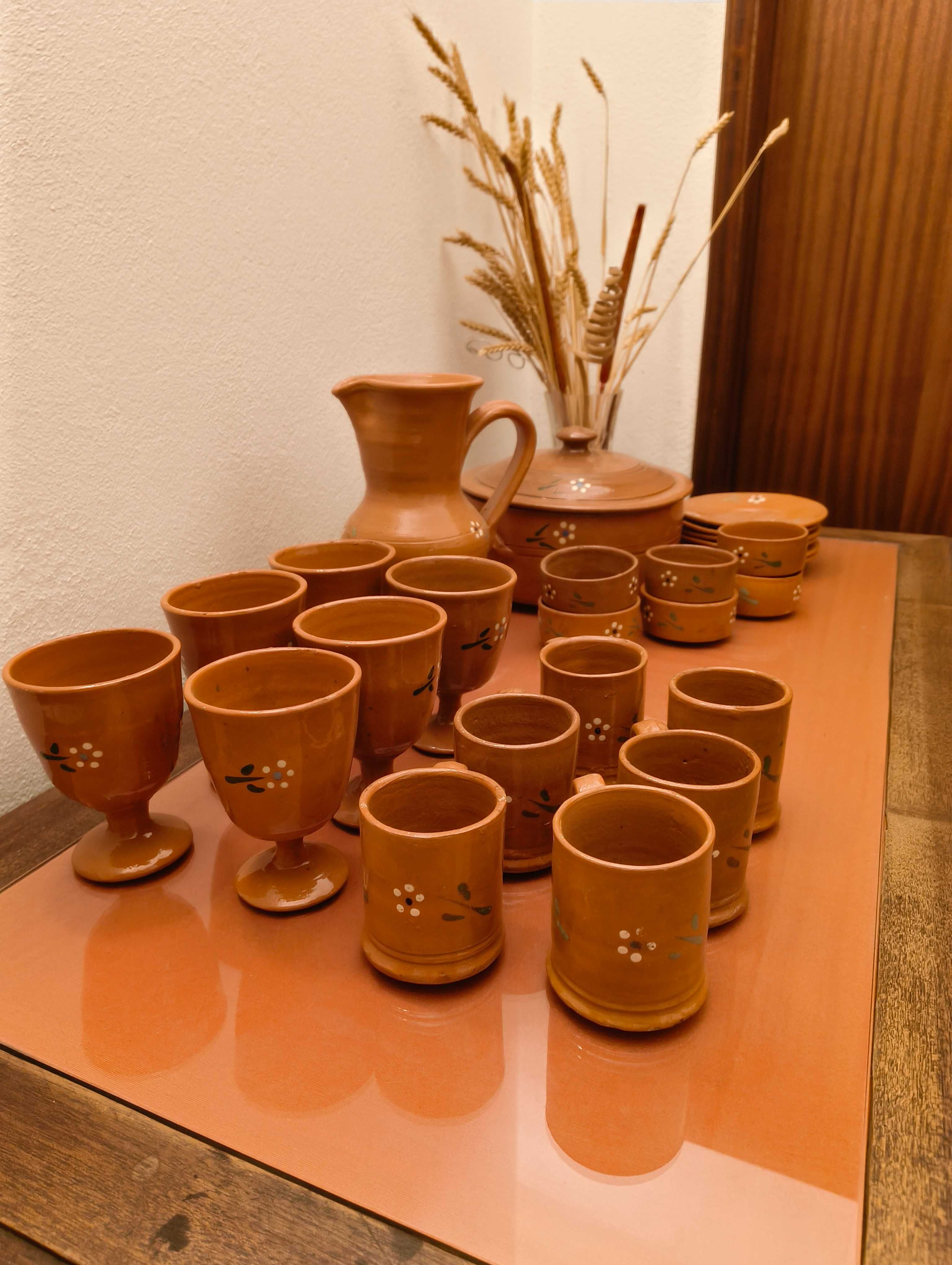 Barro vidrado tradicional (pequeno serviço)