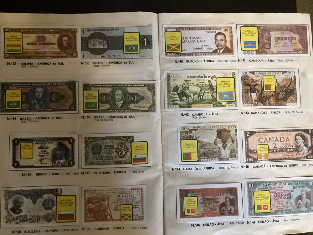 Colecções antigas de notas e jornais do mundo