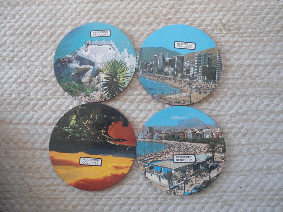 12 Bases para copos com motivos de Benidorm