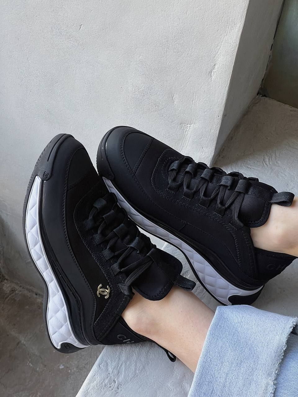 р36-41 жіночі Кросівки Chanel Sneakers Black