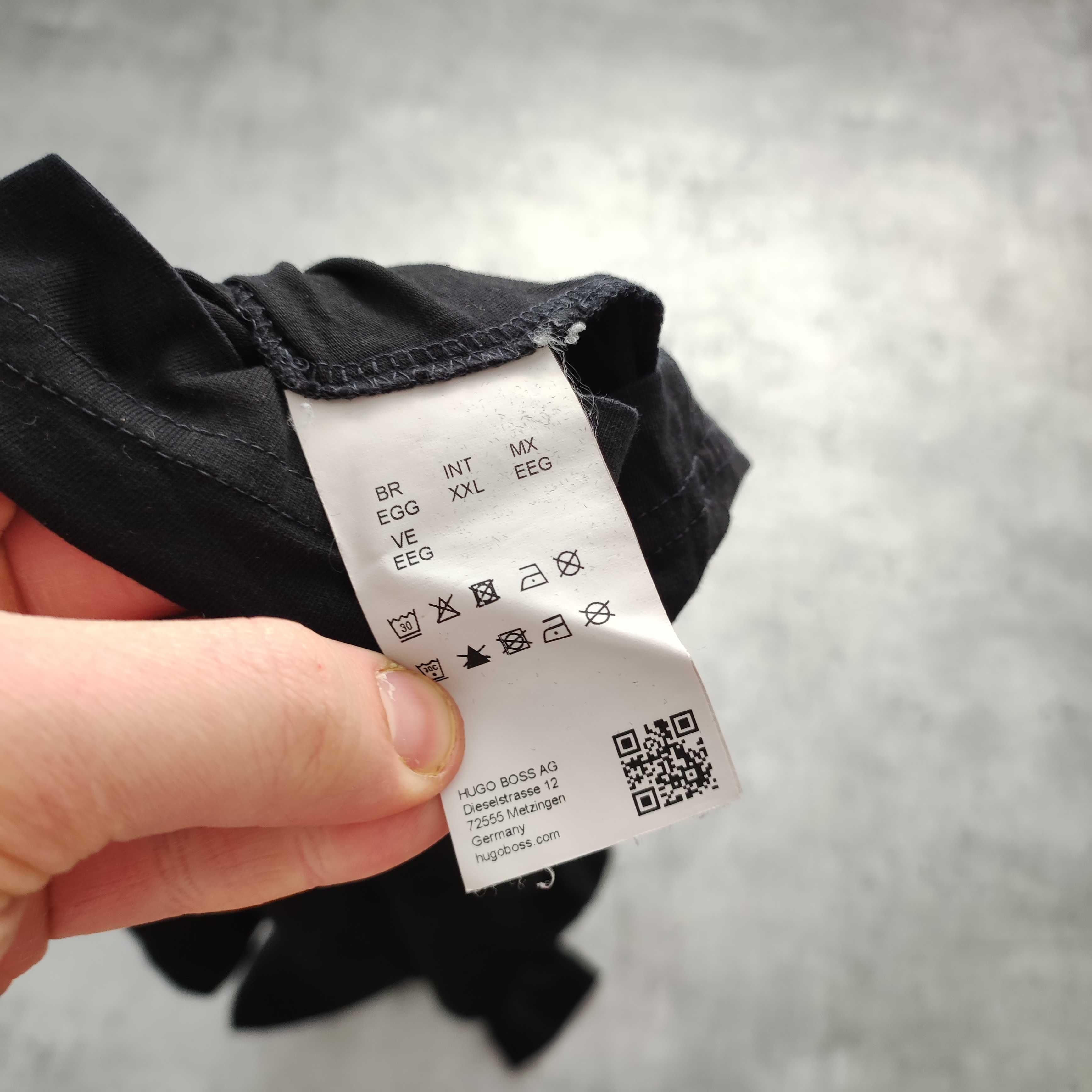 MĘSKA Koszulka Długi Rękaw PREMIUM Bluzka Hugo Boss Czarna Bawełna