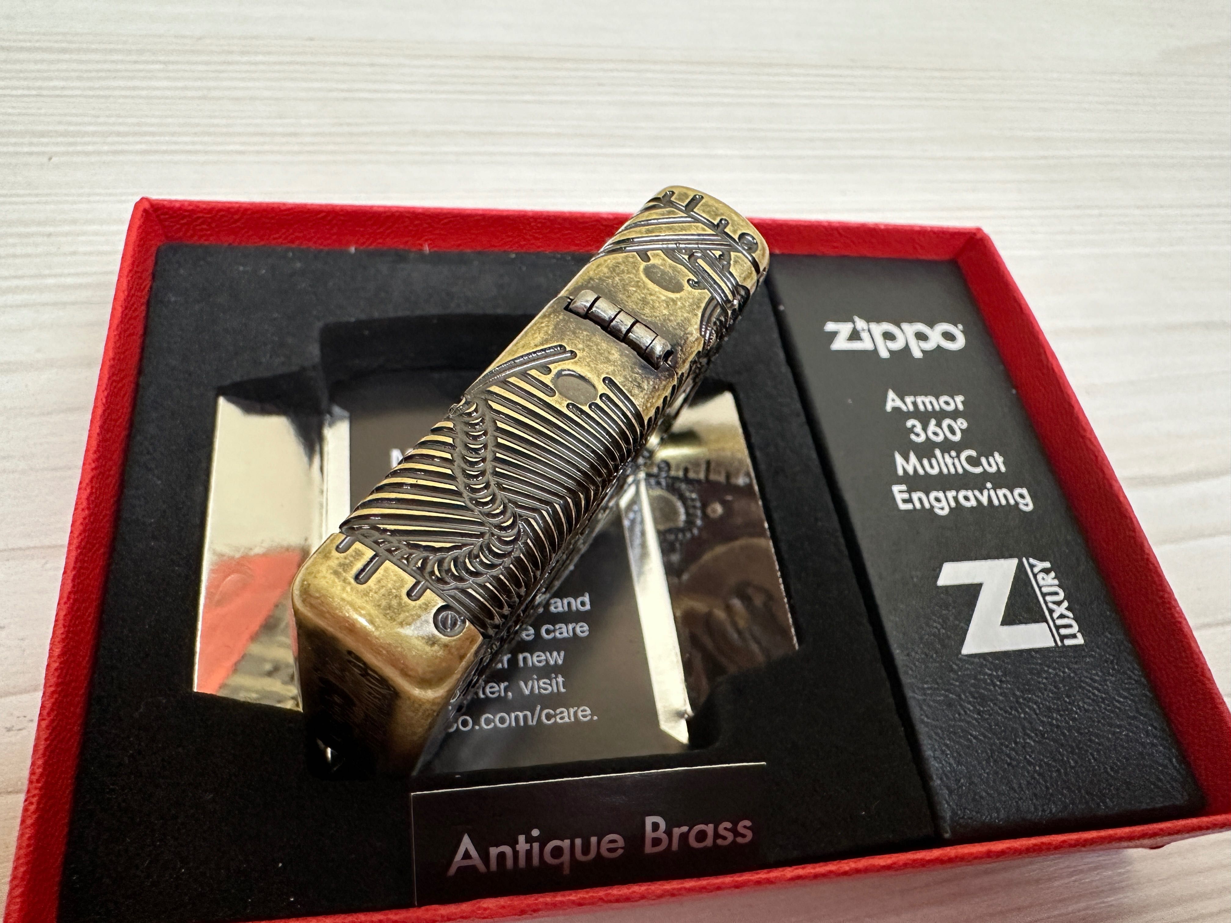 Зажигалка Zippo 29268 Armor Multicut Steampunk Antique Brass