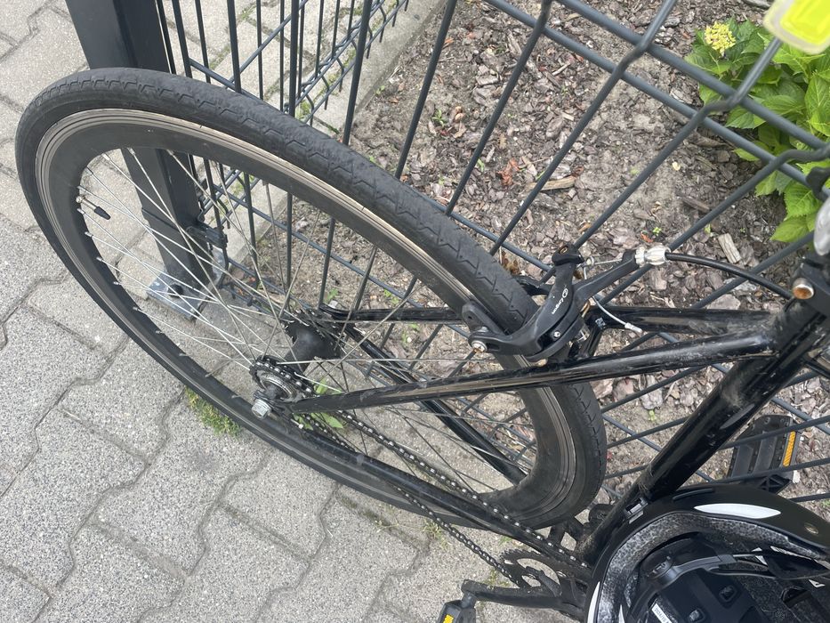 Rower gravel miejski, kolażowka cienkie opony