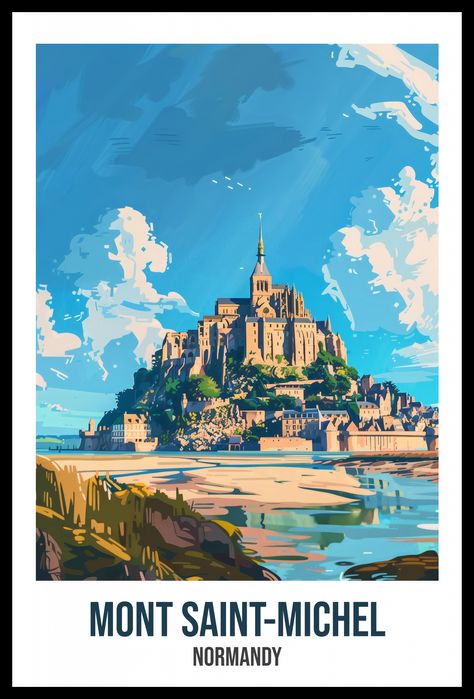 Plakat 40x55cm Mont Saint-Michel, Normandy